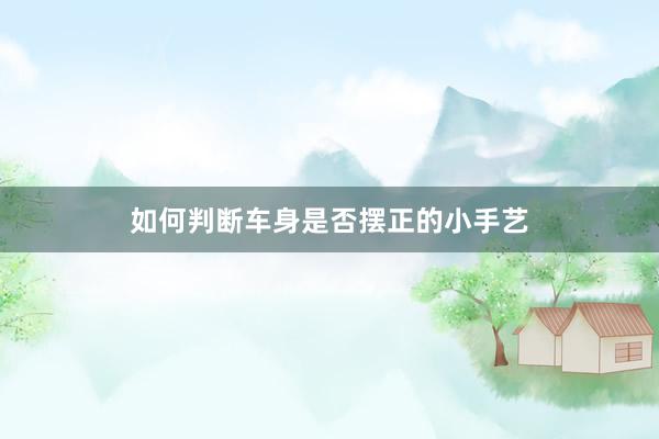 如何判断车身是否摆正的小手艺